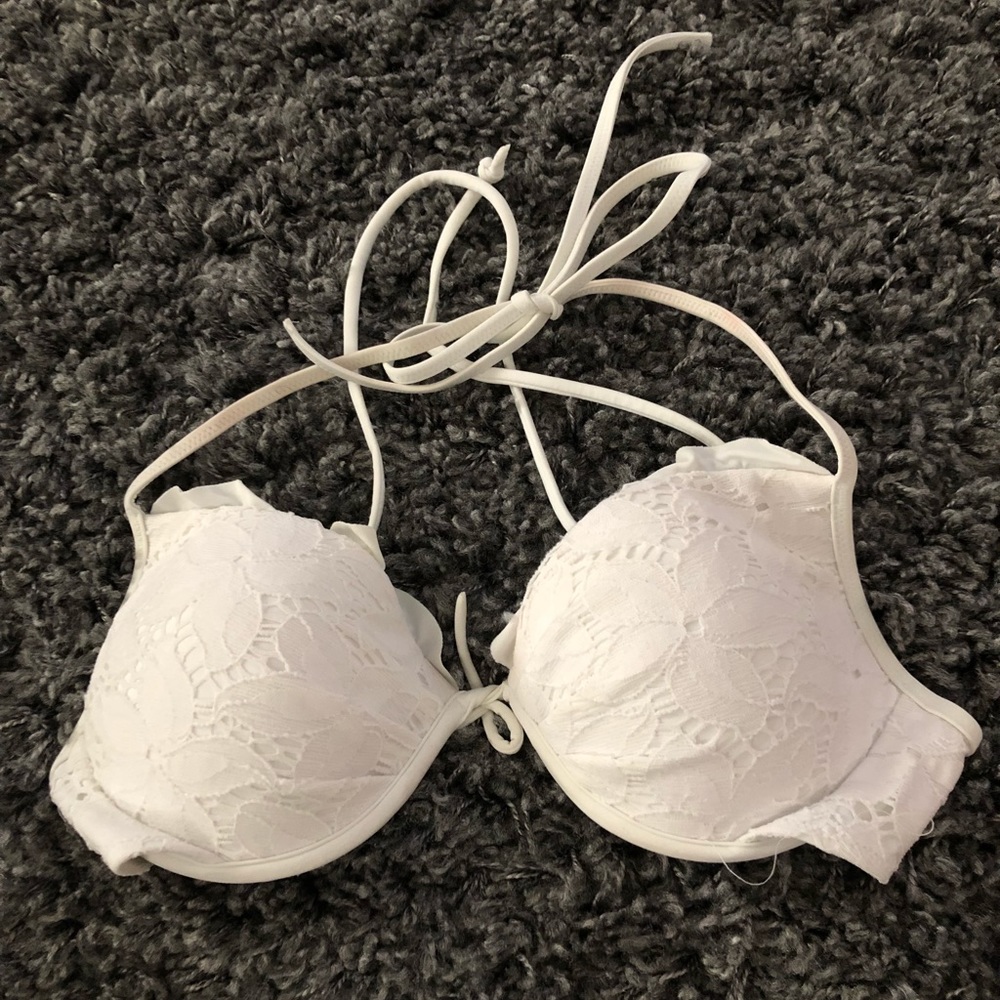 Victoria’s Secret White Lace Push-Up Bikini